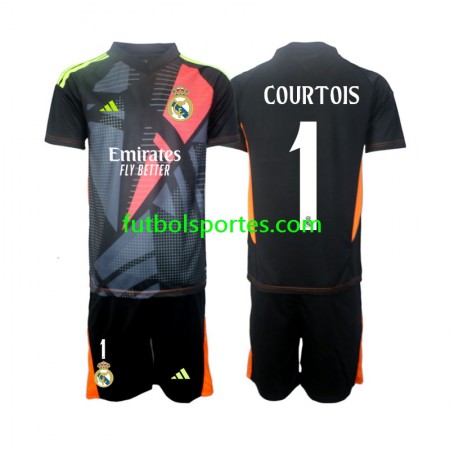 Camiseta Real Madrid Thibaut Courtois 1 Portero Niño Segunda Equipación 2024/2025